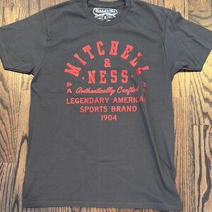 Mitchell & Ness Legendary Sports Gray T-Shirt with Red Print Size Medium